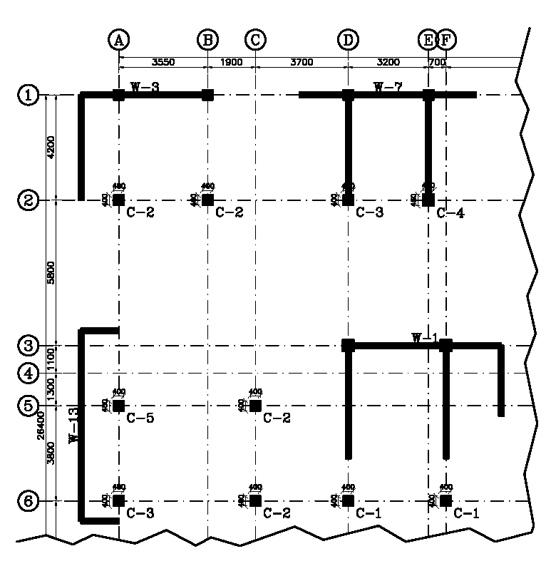Omid Negar concrete structure drawing software - columns plan